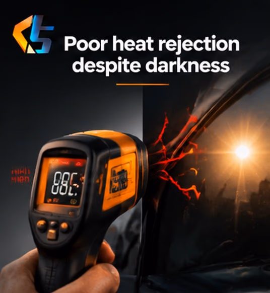 Poor heat rejection despite darkness Poor heat rejection despite darkness
